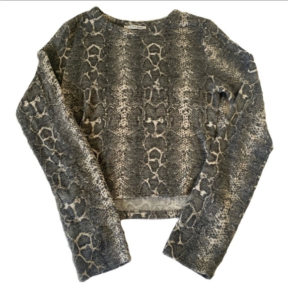 Zara Snakeskin Cropped Swearer Size S - Picture 1 of 6